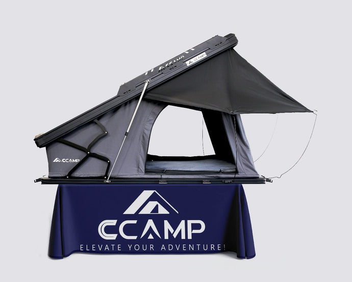 CCAMP roof top tent on a gray background