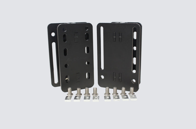Load image into Gallery viewer, Two awning metal brackets with screws on a light gray background
