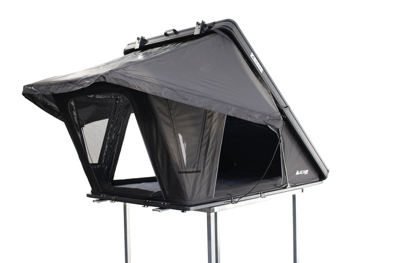 Load image into Gallery viewer, Black rooftop tent on a white background
