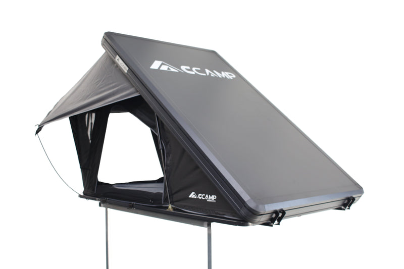 Load image into Gallery viewer, Gray rooftop tent with &#39;Ccamp&#39; branding on a white background
